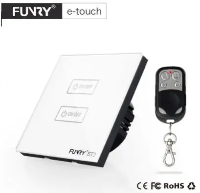 funry Light Control Sensor Switch EU standard Touch Switch ST2 2 Gang 170-240V
