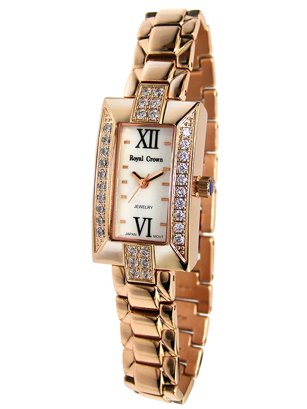 

Royal Crown Jewelry Watch 3591S Italy brand Diamond Japan MIYOTA Rose gold business elegant female women watch relogio feminino