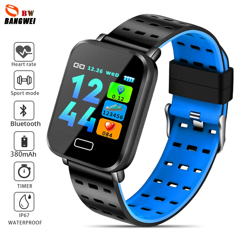 BANGWEI Smartwatch кровяное давление монитор сердечного ритма Миланская Нержавеющая