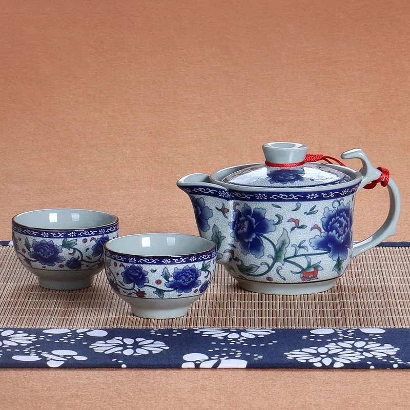 150/260 мл винтажная сине Белая Фарфоровая керамика Gaiwan Jingdezhen чайная чаша Женский