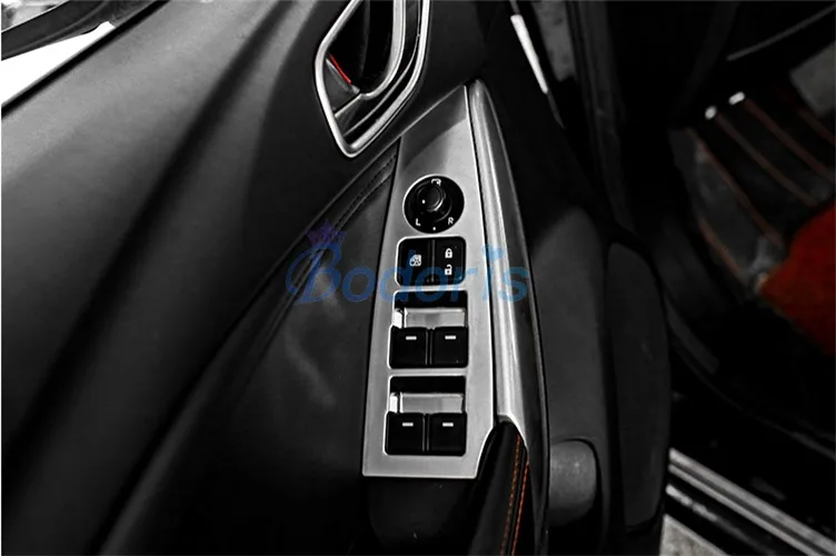 

Для Mazda Atenza 2017 2018 накладка на внутреннее стекло, стеклянная кнопка переключателя, верхняя отделочная панель, хромированные аксессуары для стайлинга автомобиля