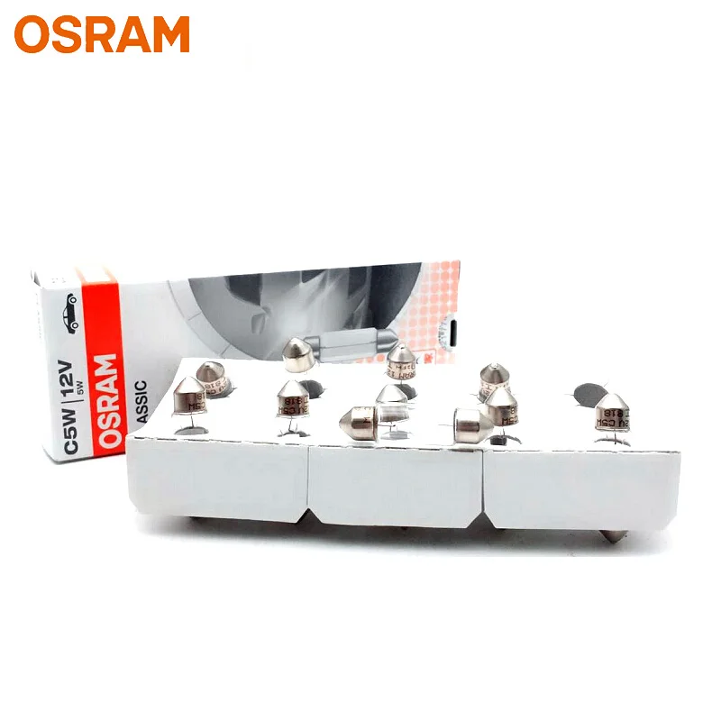 OSRAM гирлянда 36 мм лампы C5W 12 В 5 Вт SV8.5-8 6418 оригинальная линия лампа для чтения пластинчатый светильник интерьерные лампы 10 шт