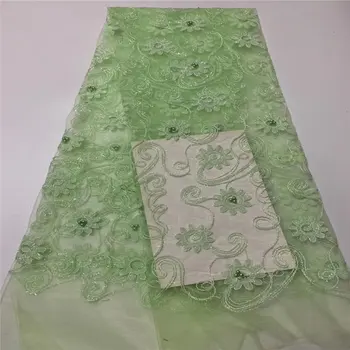 

African Sequins Lace Fabric High Quality Latest African Lace Fabric Wedding Tulle Lace Fabric French Nigerican With Beads