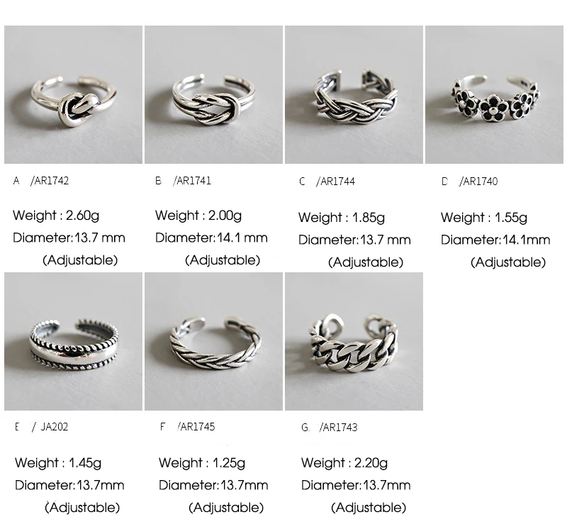 925 Sterling Silver Woman Fashion Rings Small Size Knuckle Ring Multi Styles Adjustable Rings Toe Beach Foot Jewelry silver rings silver ring