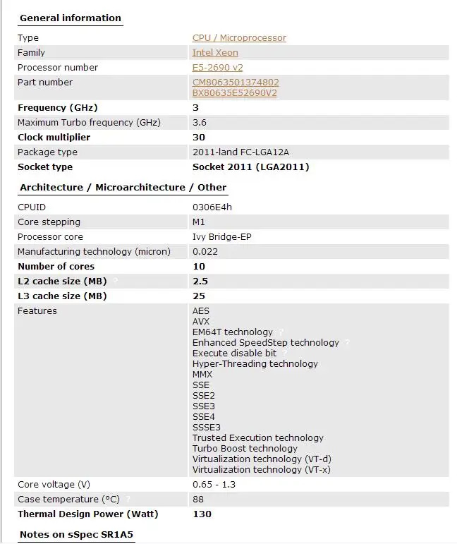 Процессор Intel Xeon E5 2690 V2 cpu 3,0G LGA2011 десять ядер серверный процессор e5-2690 V2 E5-2690V2 Формальное издание нормальная работа