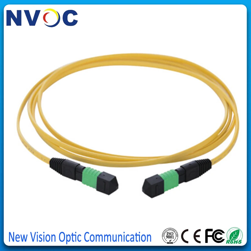 5 шт./лот SM 3 м 12 ядер MPO Female to Fiber Patch Cord 9/125 G657A1 B Type желтый 0 мм мини круглый кабель