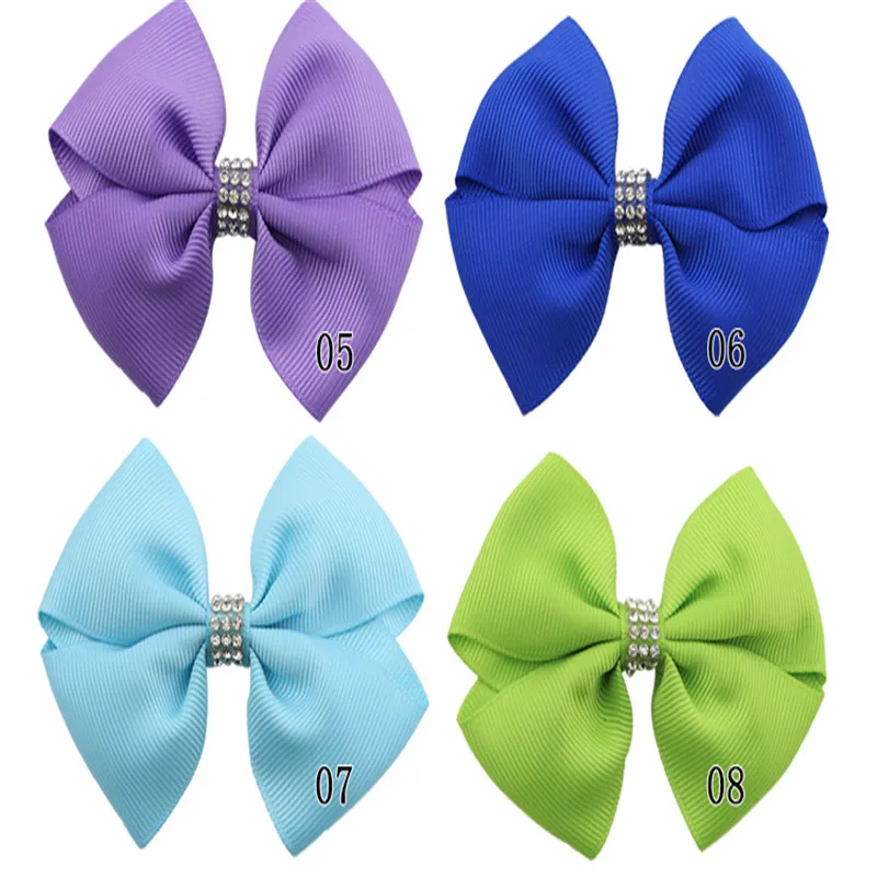 20Pcslot 3.6 Inch Colourful kids Boutique Ribbon Bows With Clip Hair Accessories For Baby Girls Children Hair Pins Hair Clip  (7)