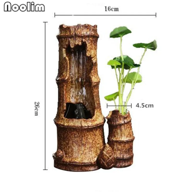 Керамика бамбуковый дизайн фонтаны богатство фэн шуй колесо фонтан статуэтки украшения для дома и офиса Настольный