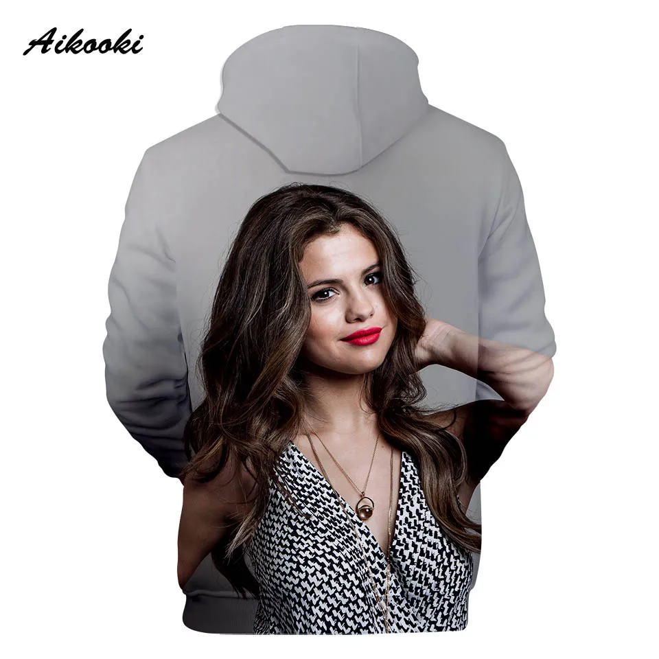 Aikooki 3D Selena Gomez толстовки для мужчин/женщин Толстовка Зимняя с капюшоном певица Selena Gomez модная одежда