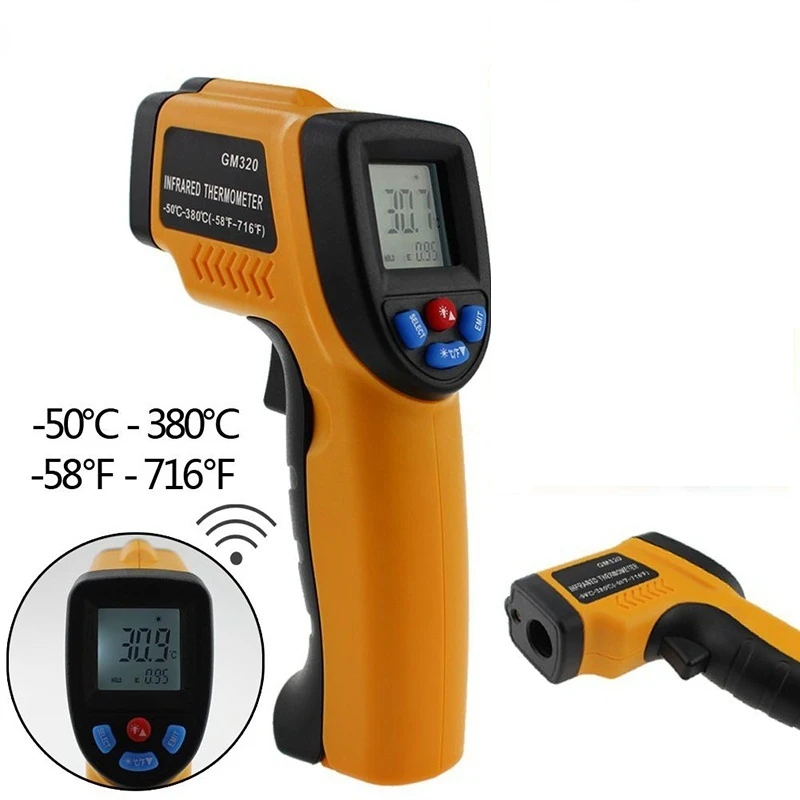 

Nice Non-Contact LCD IR Laser Infrared Digital Temperature Thermometer Gun(Size: GM320 Non-Contact)