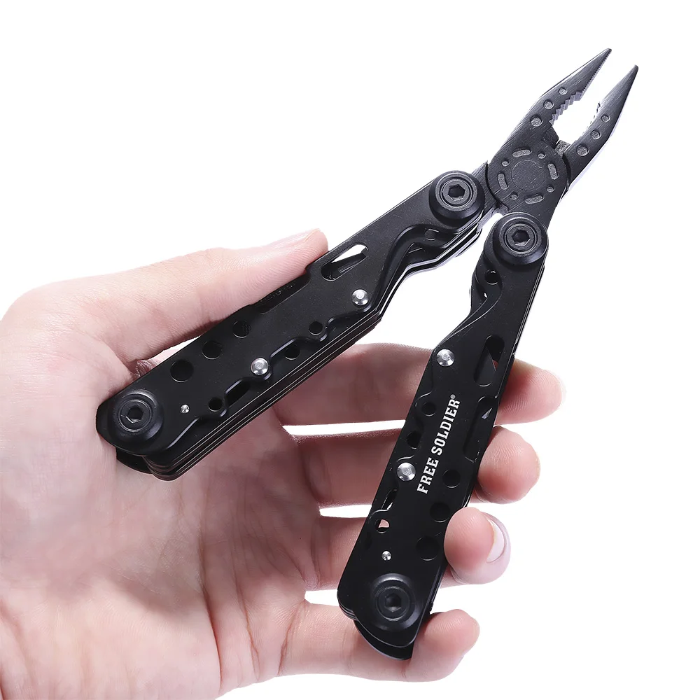 

Multifunctional Plier Free Soldier Outdoor Camping Hiking 12 in 1 Foldable Needle Nose Pliers Cutter Screwdriver Knife Opener