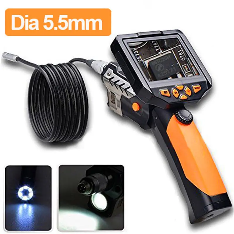 

Dia 5.5mm Inspection Camera 3.5" LCD Monitor Endoscope Borescope Scope 6 LEDs 1M Tube