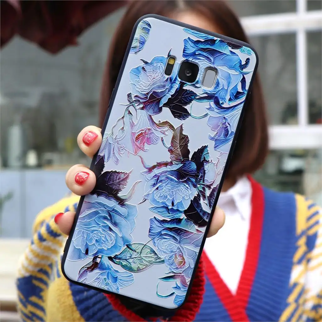 3D цветочные чехлы из ТПУ для Samsung Galaxy A5 A7 2018 2017 A9 A8 S8 S9 S10 Plus S10e A6 A50 A10 A30 A40 A70 A60 S6 S7 Edge
