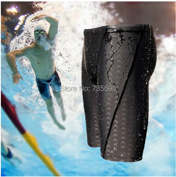 Men Swimming Jammers Sharkskin Shark Skin Fastskin Swimming Swim Trunks