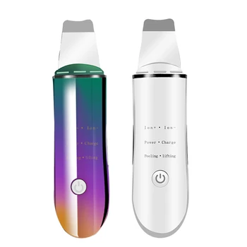 

Rechargeable Ultrasonic Ion Face Skin Scrubber Facial Cleaner Cleansing Spatula Peeling Vibration Blackhead Removal Exfoliating