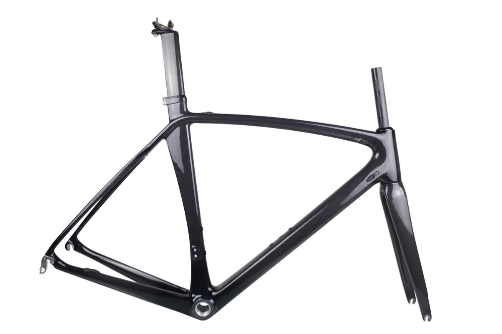 

Cheap Road Bike frame carbon bicycle frame fork seatpost clamp with 3k glossy