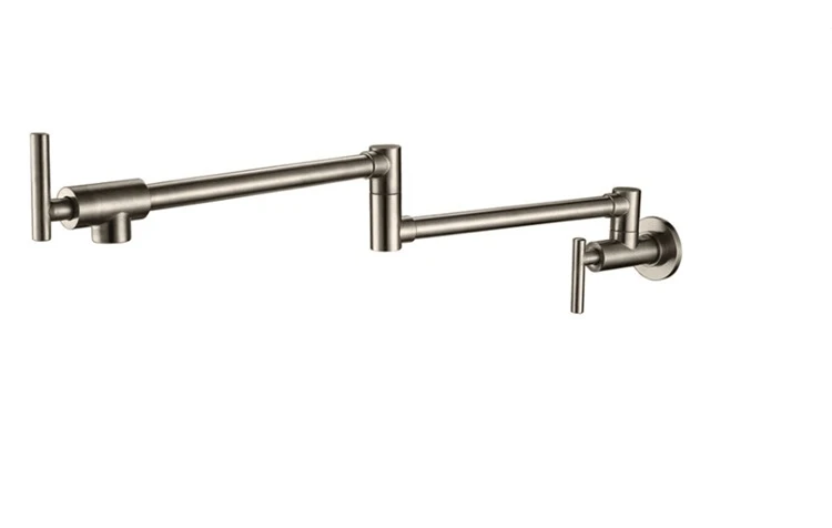 New style Design Brushed Solid Brass Copper Pot Filler Tap Wall Mount Kitchen Faucet high quality Single Cold Hole | Обустройство