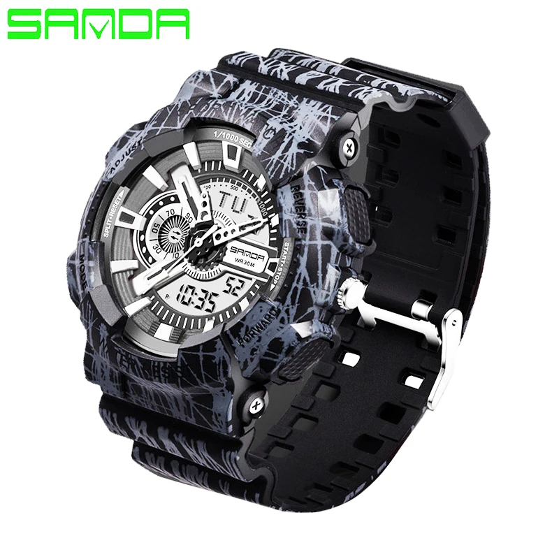 2017 SANDA Men Women Military font b Watch b font LED Digital font b Watch b