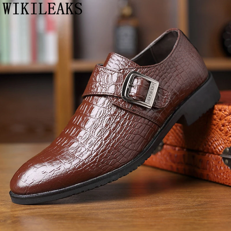 italian crocodile shoes men formal shoes leather monk strap oxford ...