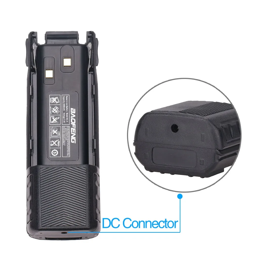 2 шт. BAOFENG UV-82 BL-8 7,4 V 3800 mAh Li-Ion Батарея с DC разъем для Baofeng Walkie Talkie BF-UV82 UV-82HP УФ 82 плюс радио