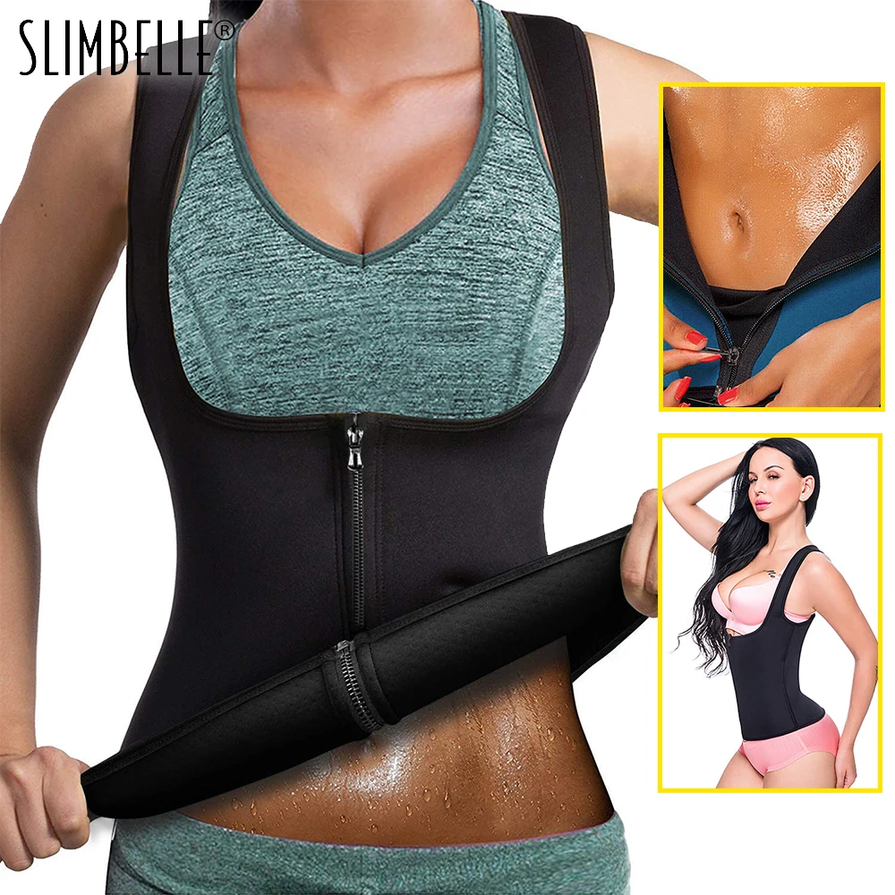 

Women Neoprene Sauna Sweat Waist Trainer Corset With Zipper For Weight Loss Slimming Waist Cincher Shaper