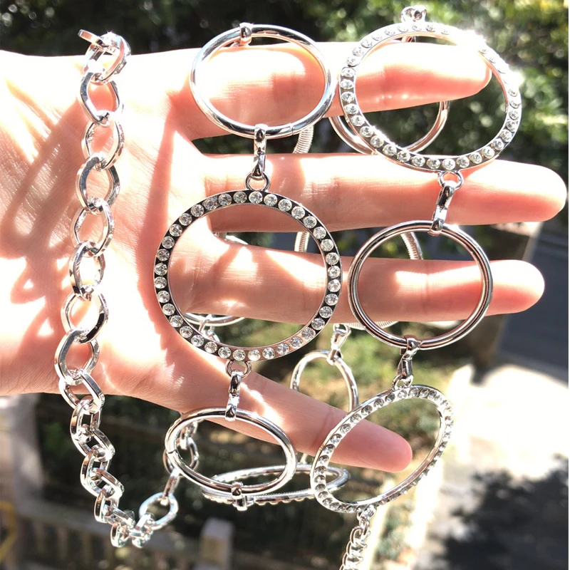 Новые уличные роскошные ремни женские с кисточкой кольцо цепь пояс Стразы для невесты серебро Bling женский кристалл пояс аксессуары