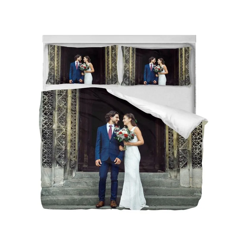 طقم سرير أزياء الزفاف العروس العريس الصورة 3D الطباعة أغطية لحاف الملكة حجم مزدوج غرفة نوم الديكور طقم سرير 3 قطعة طقم سرير أزياء الزفاف العروس العريس الصورة 3D الطباعة أغطية لحاف الملكة حجم مزدوج غرفة نوم الديكور طقم سرير 3 قطعة