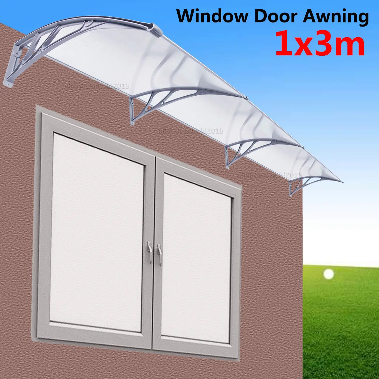 

1m x 3m DIY Outdoor Window Patio UV Rain Awning Cover Sun Shield Door Canopy