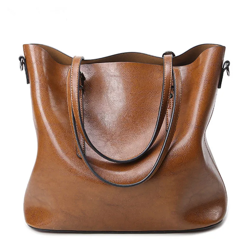 Oil Wax Leather Handbags Women High quality Vintage Shoulder Bag 2017 Women's Large Tote Bags Ladies Casual Leather Bolsos