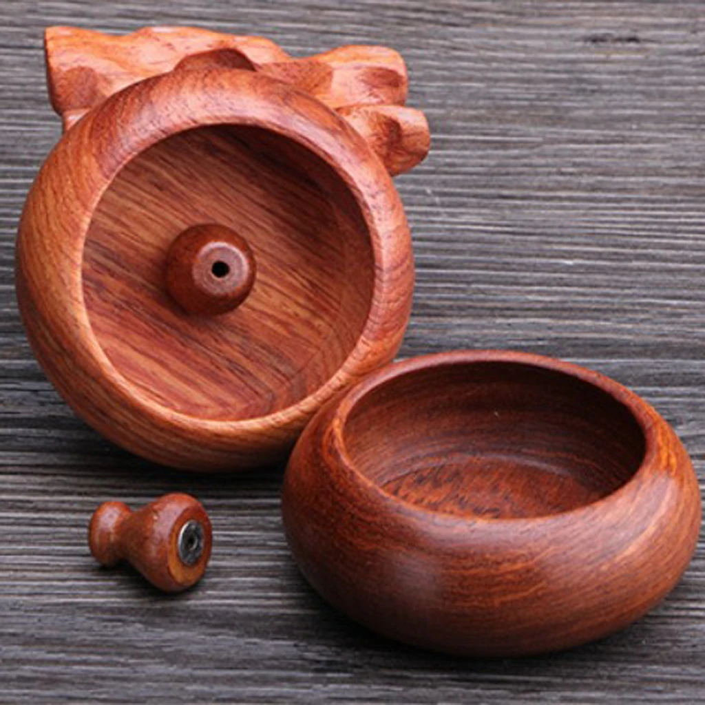 Decorative Wooden Incense Stick Burner Bowl Incense Ash Catcher Tray Wooden Incense Holder with Wooden Plate