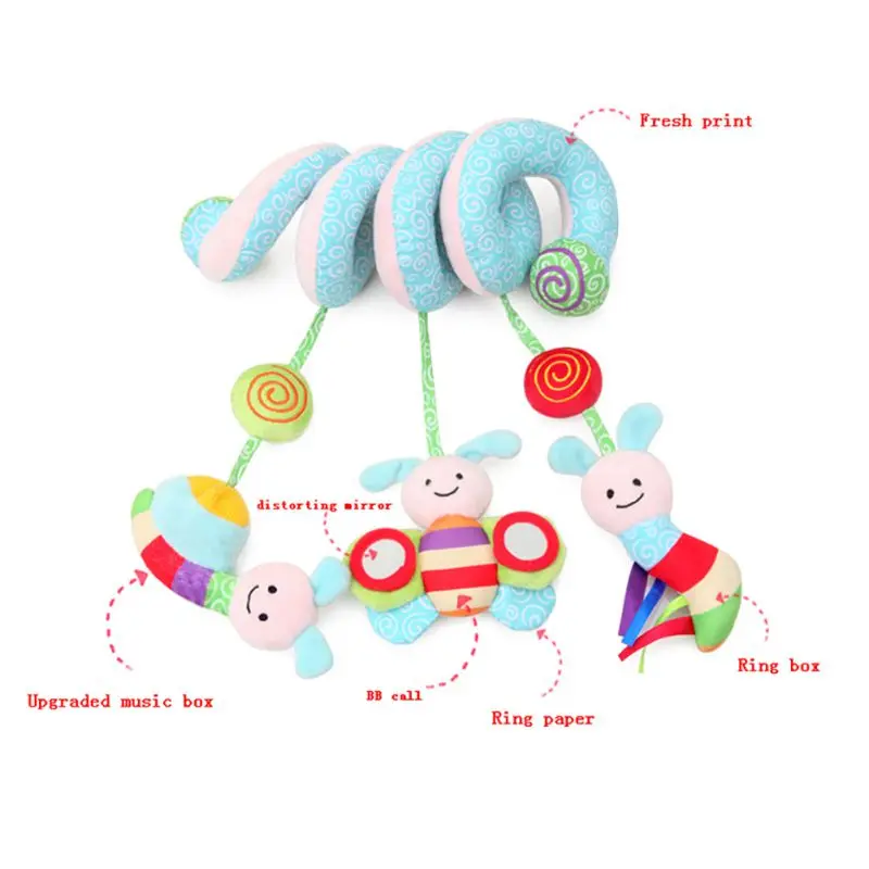 Новые милые животные погремушка кровать кроватка автомобиль подвесная коляска спиральные плюшевые успокаивающие игрушки Прорезыватель развивающие погремушки детские коляски игрушки