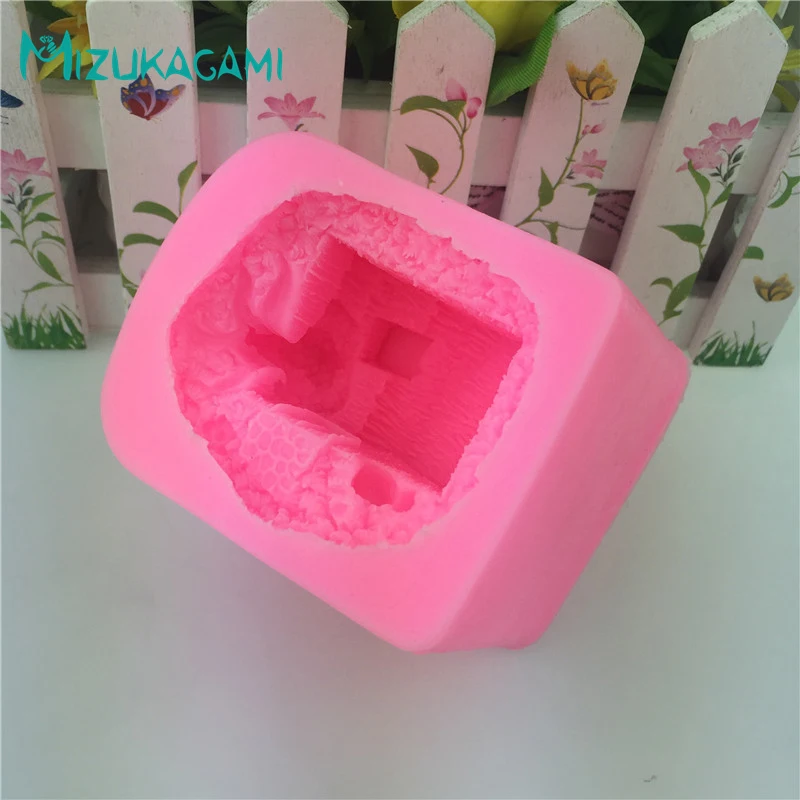 Fondant (сахарная) форма из жидкого силикона 3D стерео коттеджный домик моделирование