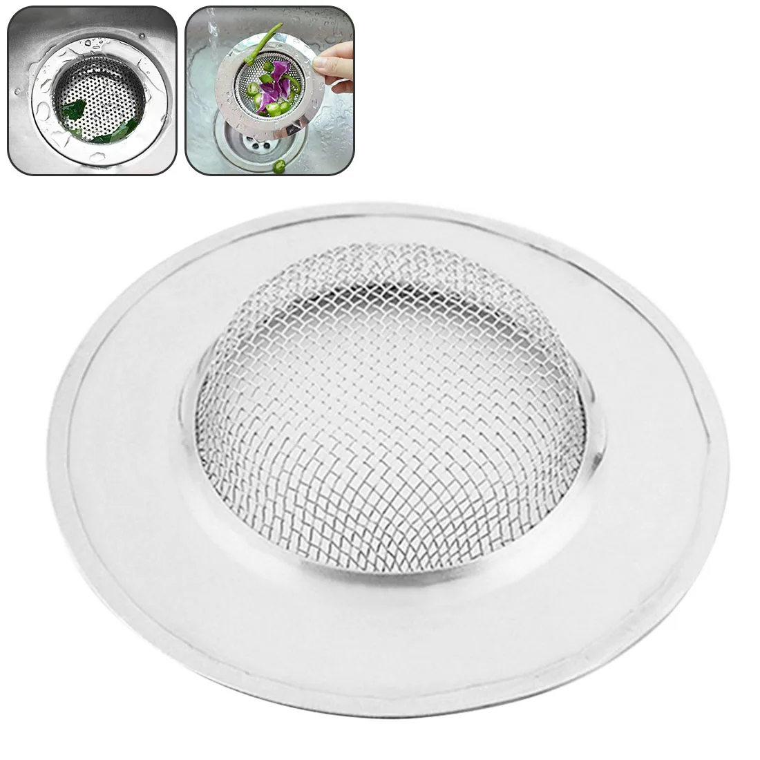 Basin Filter Kitchen Bathroom Stainless Steel Sink Waste Strainer Basin 