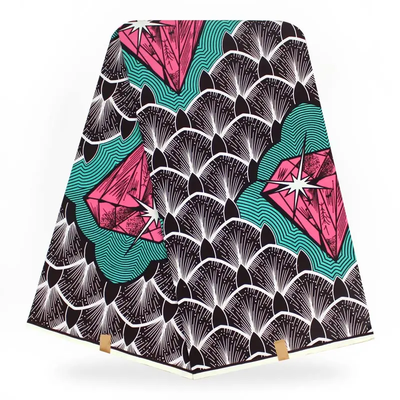 

2018 african wax fabric red,gray,pink color Diamonds Style real java wax prints fabric batik cotton fabric for dress H180529