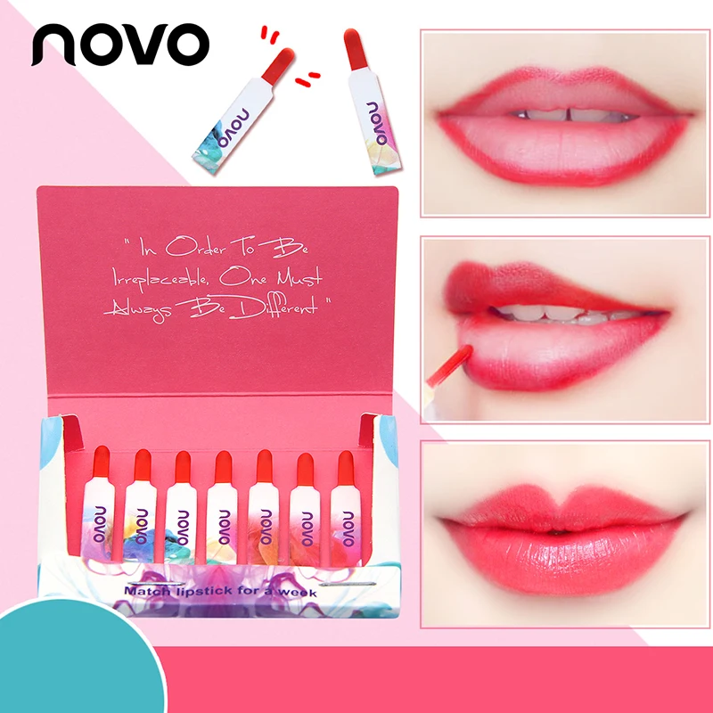 

NOVO 35pcs/Pack Matchstick Matte Nude Lipstick Waterproof Long Lasting Makeup Moisturizing Lip Gloss Make Up Women Beauty