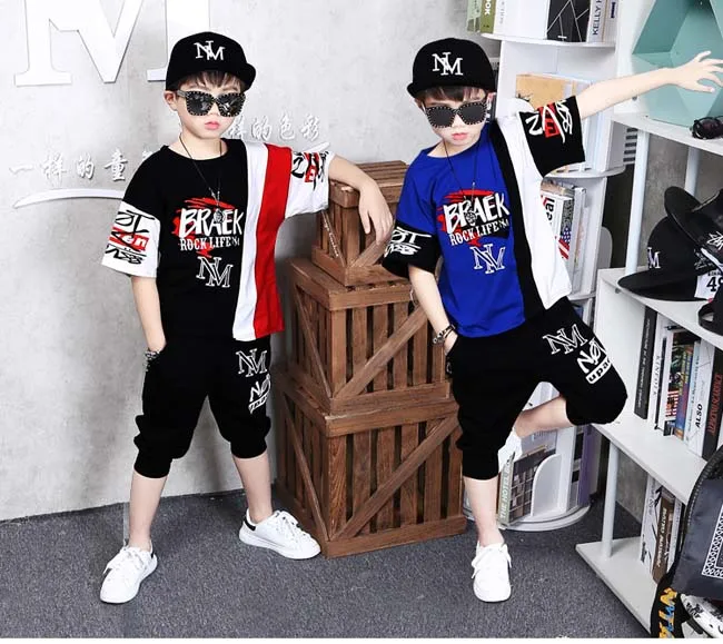 Conjunto de Roupas para Meninos Meninas de Rua Trajes de Dança Roupas para 6 2019 Crianças Hip Hop Jazz Dança Crianças Casual Esporte 8 10 12 14 y 8 Conjuntos de roupas