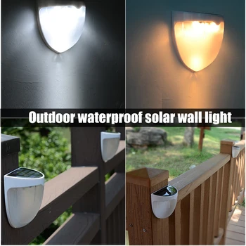 

Solar Outdoor Fence Light Waterproof Wall Mount Decorative Deck Lamp for Garden Lawn LKS99