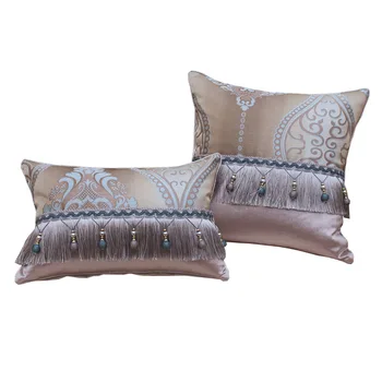 

European jacquard cushion cover tassel lumbar pillowcase pillow cover backrest 30x45/45x45/50x50/40x60/50x70/60x60cm