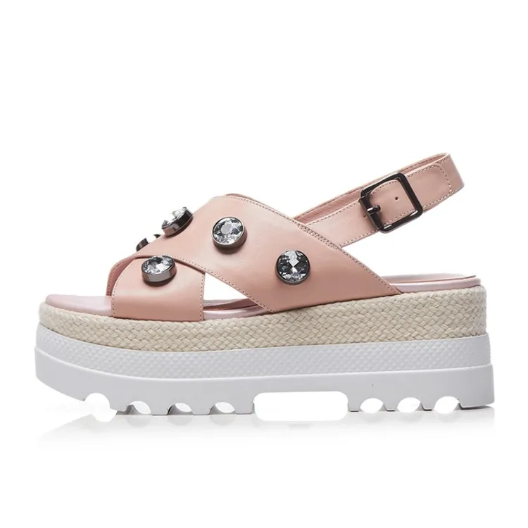 frauen plattform flache strass strand sandalen neue offene rosawei 2018 spitze mode wohnungen {zorssar} sommer casual schuhe xdBerCo