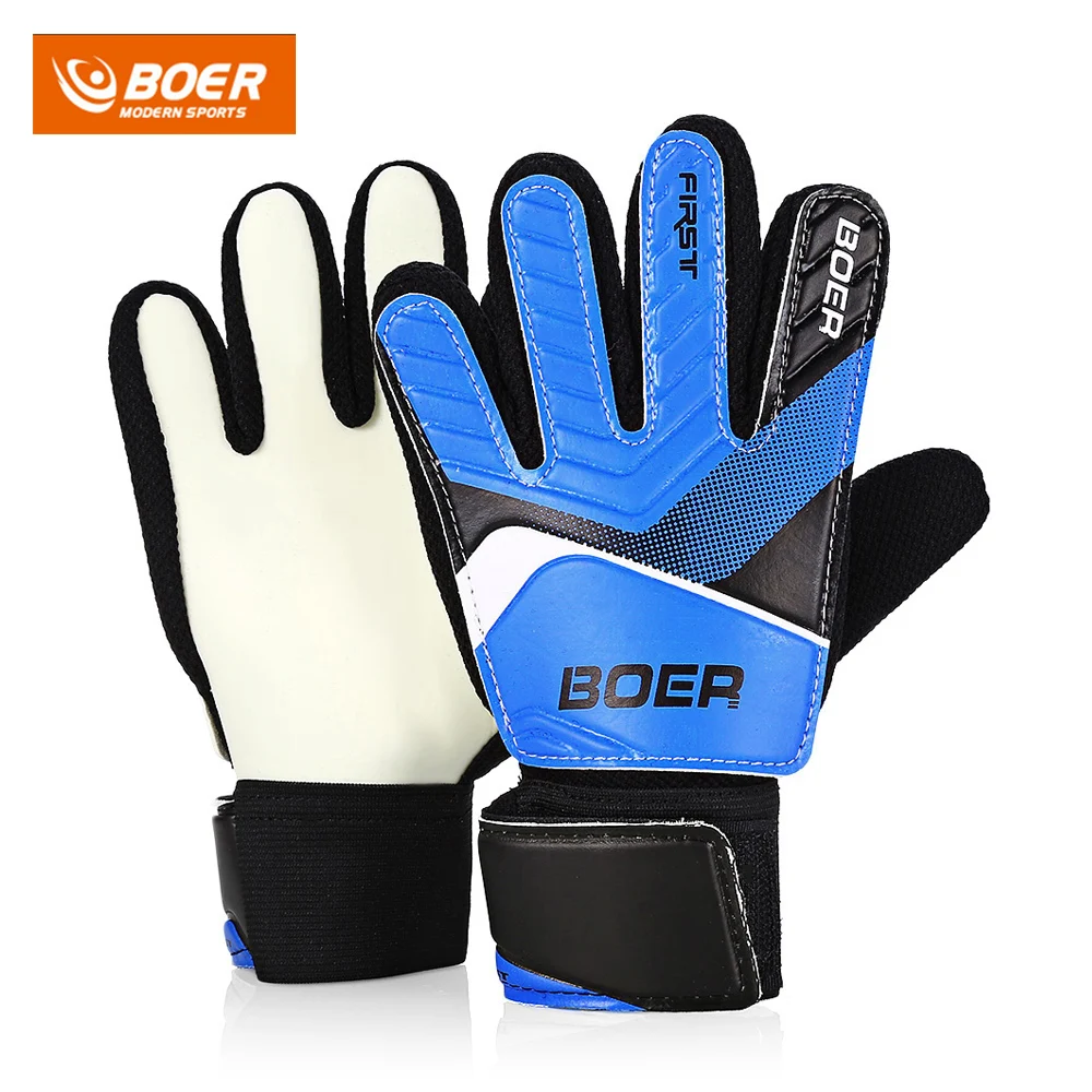 BOER Anti skid Finger save Child Goalkeeper Gloves for Goalie Beginners