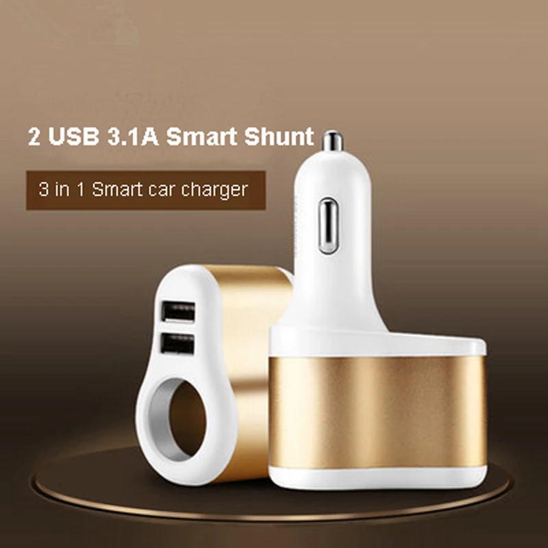 Vpower 3.1A Car Charger Smart Shunt Dual USB Fast Charging Mobile Phone