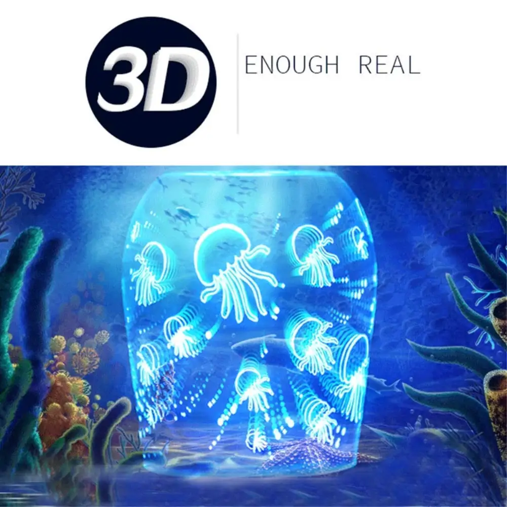 3D Медузы ультразвуковой увлажнитель воздуха светодиодный ночник стеклянный