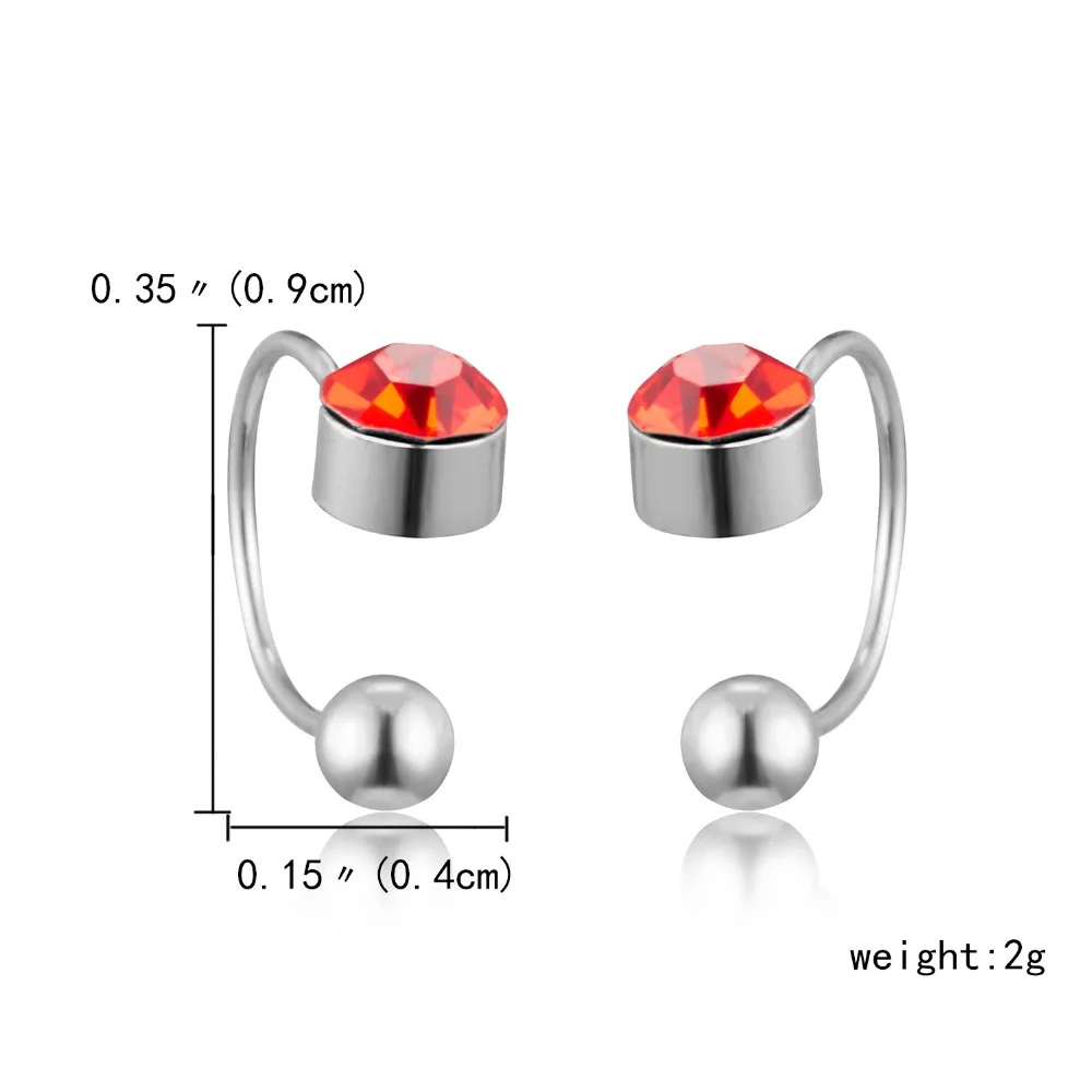 1 пара, женские серьги-клипсы для девушек, Кристальные серьги для ушей, не пирсинг, серьги в носу, новые модные женские серьги панк-рок, brincos