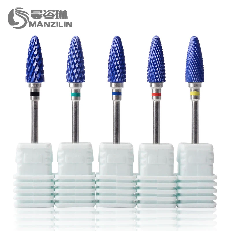 

2019 Blue Ceramic Manicure Cutter Nail Drill Bit Manicure Machine Accessories Rotary Electric Nail Files Nail Art Tools 5 Types