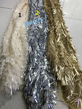 

embroidered Lace Fabric best Quality sequins Tulle Embroidered lace fabric JIANXI.C-1116 for fashion dress