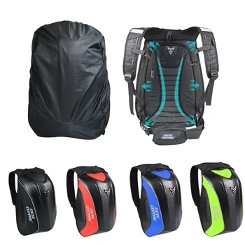 

Waterproof Moto Tank Bag Motocross Riding Racing Storage Bag Carbon Fiber Motorbike Helmet Backpack Black Men's Motorcycle Bag