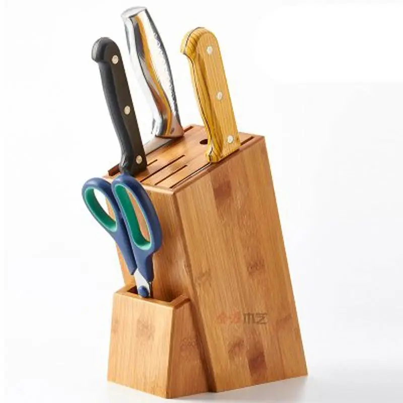 Высокое качество Водонепроницаемый Bamboo Ножи блок Кухня Ножи стеллаж для хранения Резка Держатели инструментов экологически чистой древесины Ножи держатель - Цвет: Knife holder