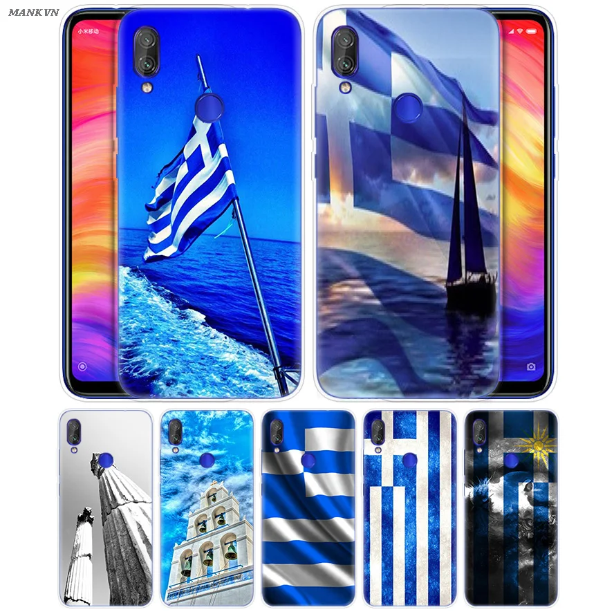 

Silicon Case for Xiaomi Mi Play 8 A2 6X Cover For Redmi 6 6A Note 7 6 5 4 4X Lite Pro Got7 Greece Greek National Flag Cover Capa