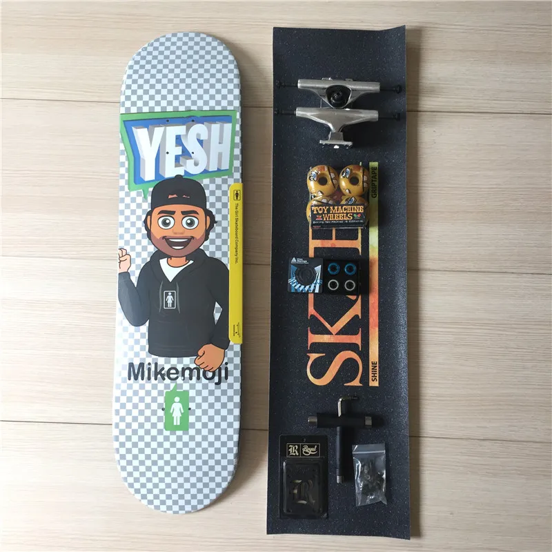 Pro Skateboard Set Multi Brands Skate Deck Trucks Wheels & Bearings