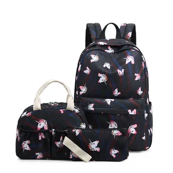 

3PCs Composite Bags Cute Animals Print Women Backpacks Ladies School Bags For Teenager Girls Boy Travel Bags Mochila Mujer 2019